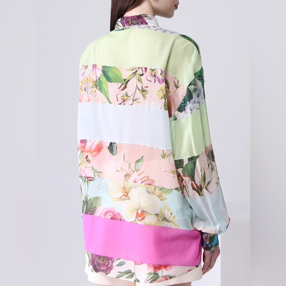 DOLCE & GABBANA Floral patchwork shirt in multicolor Size XS/IT36 Like New. - Picture 8 of 11
